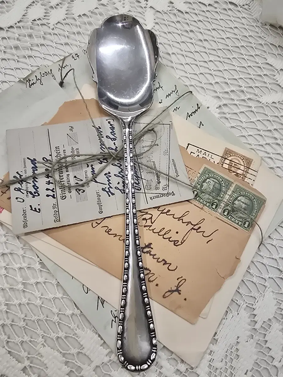 빈티지 실버 플레이트 서빙 스푼