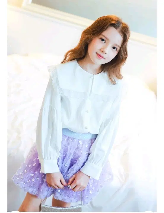 아이러브제이 프릴 카라 블라우스.새거 140