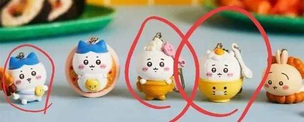 치이카와 먼작귀 x 카카오 라이언 춘식이 피규어 키링