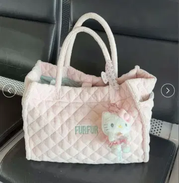 FURFUR 퀼팅 토트백 라이트 핑크