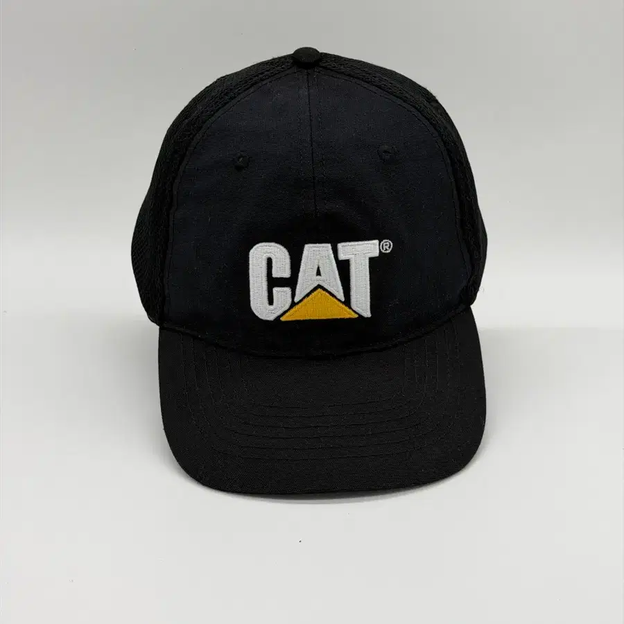 [L-XL] CAT 캐터필러 빅로고 메쉬 플렉스핏 볼캡 블랙 모자