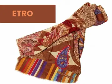 새상품급 에트로 ETRO 스톨 페이즐리 무늬 실크 혼방