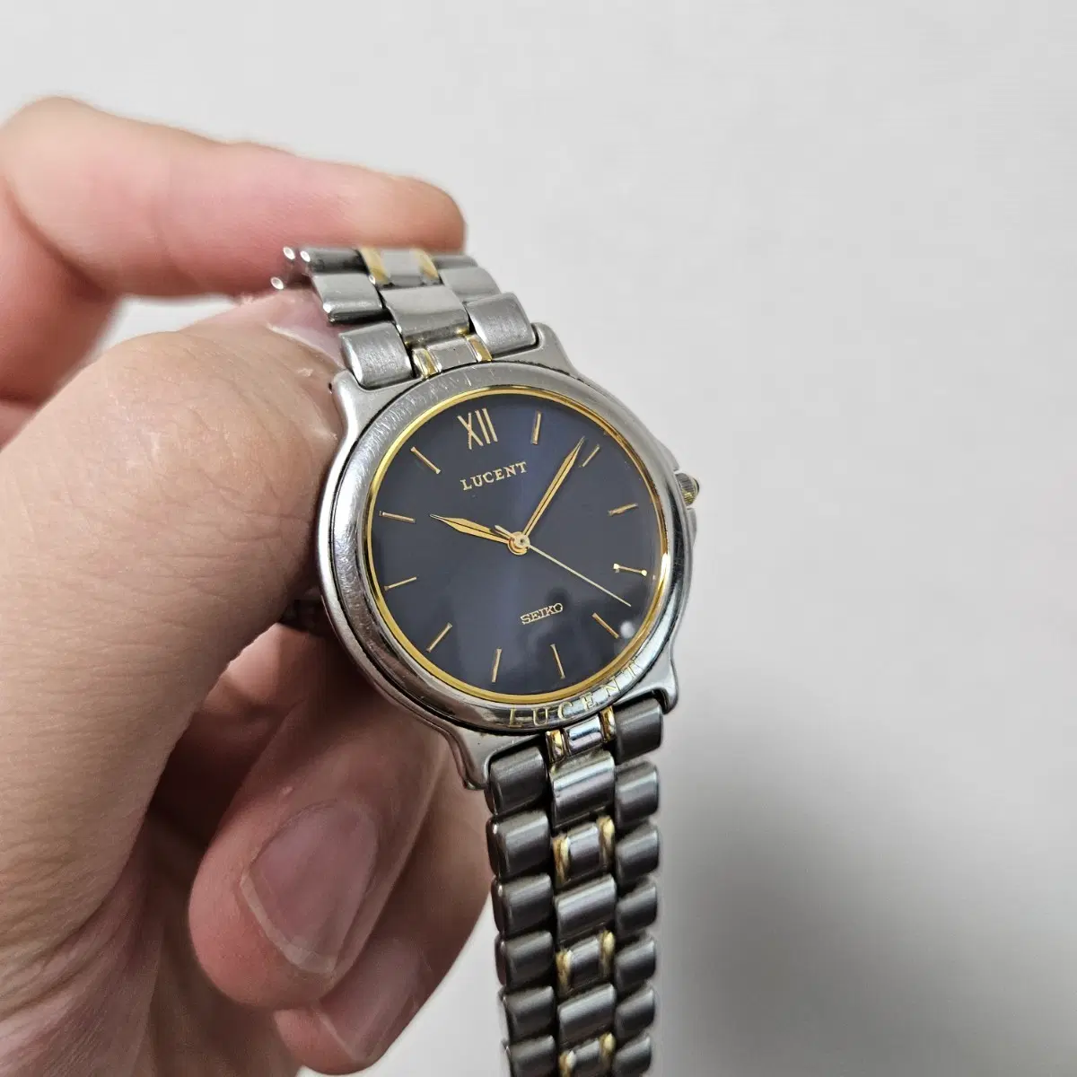 세이코 루센트 빈티지 블루 다이얼 쿼츠 시계 Seiko Lucent