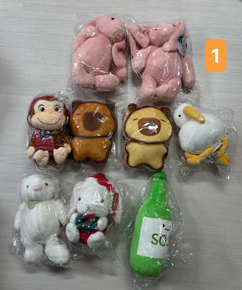 *새상품)애착토끼인형, 키위새, 소주인형 등 중형인형모음
