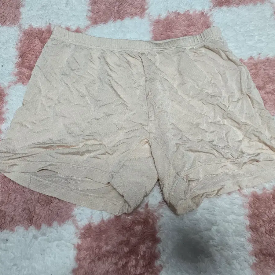 (중고) 여성 베이지 도트 패턴 사각 속바지 XXL
