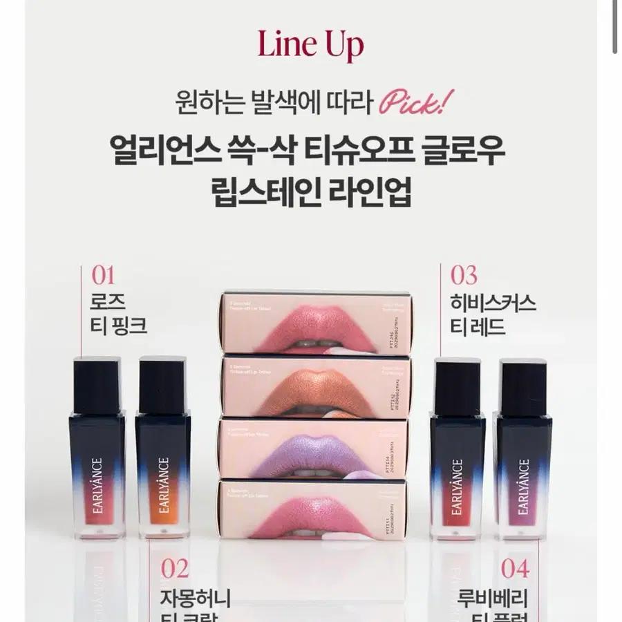 얼리언스 티슈오프 립타투 코랄 웜톤