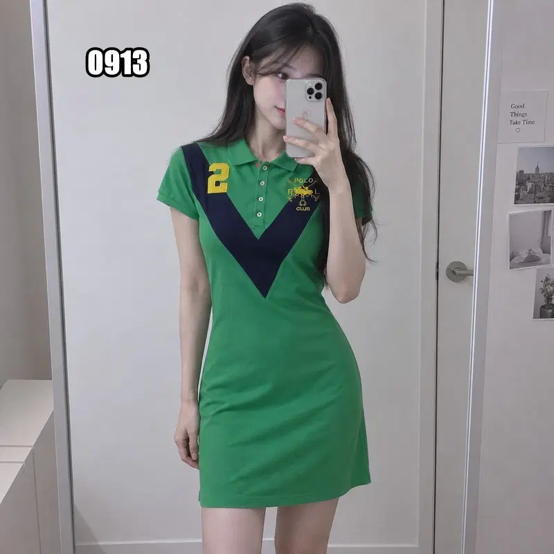 M 폴로 랄프로렌 스포츠 빈티지 카라 원피스