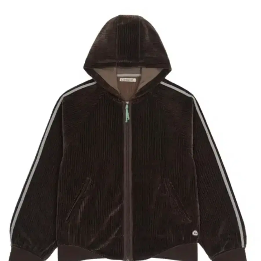 Coyseio VELOUR ZIP-UP HOODIE BROWN