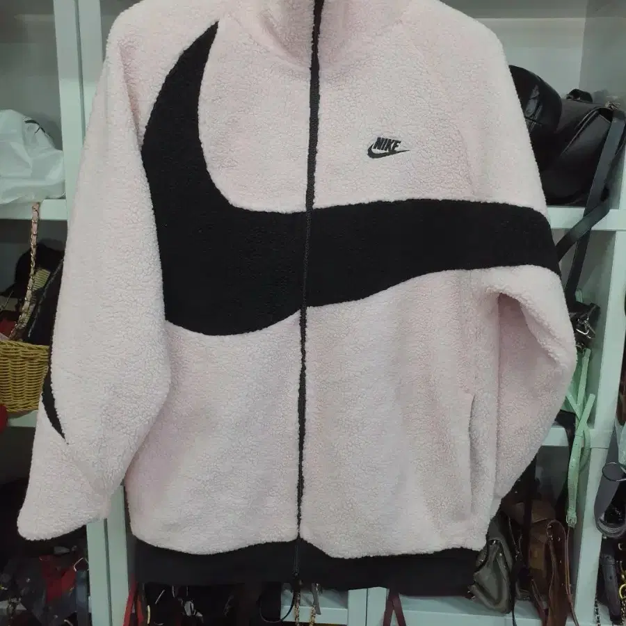 나이키 양면 빅스우시 플리스 자켓 L 핑크