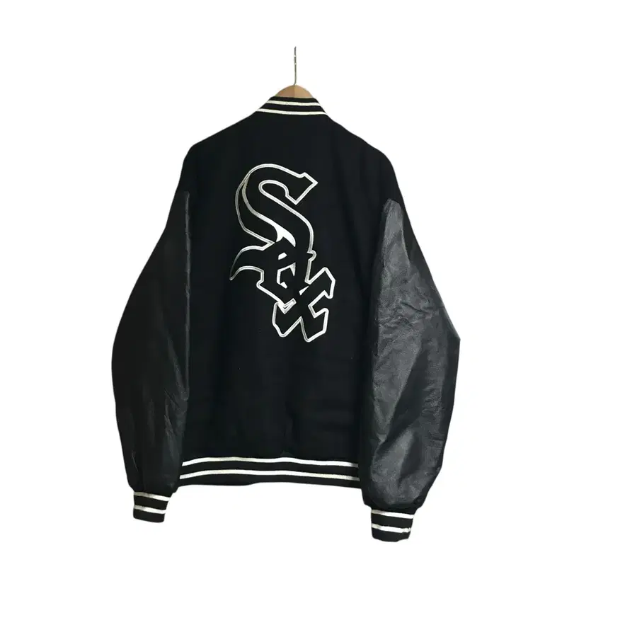 JH Design 90s 화이트삭스 대장급 울 가죽 바시티