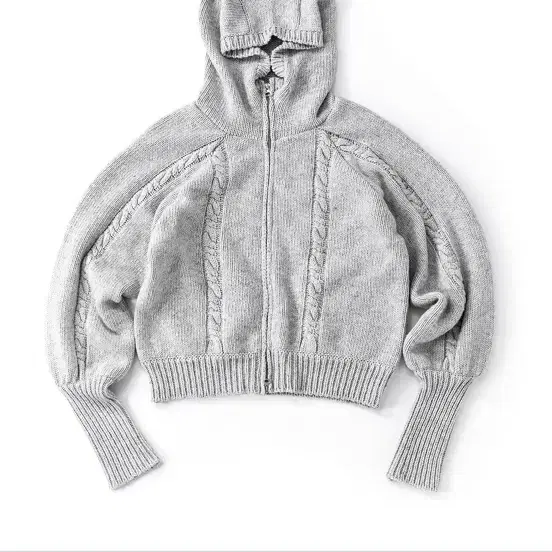 ulika sanctus 울리카상투스 후디드 로프 가디건 라이트 그레이 Hooded rope cardigan