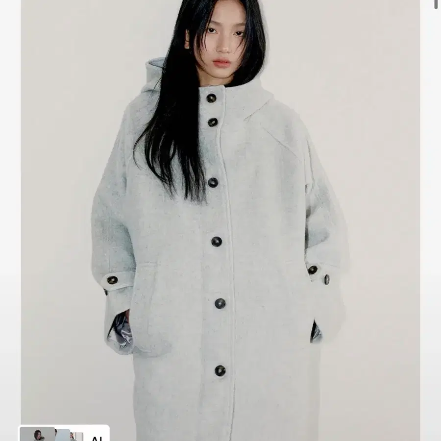 오피쉬 울 하프 코트 그레이 RICH WOOL HALF COAT, GRAY