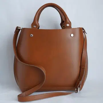 [천연 가죽/A4 대응] ZARA 자라 레더 토트백 브라운 센터 지퍼