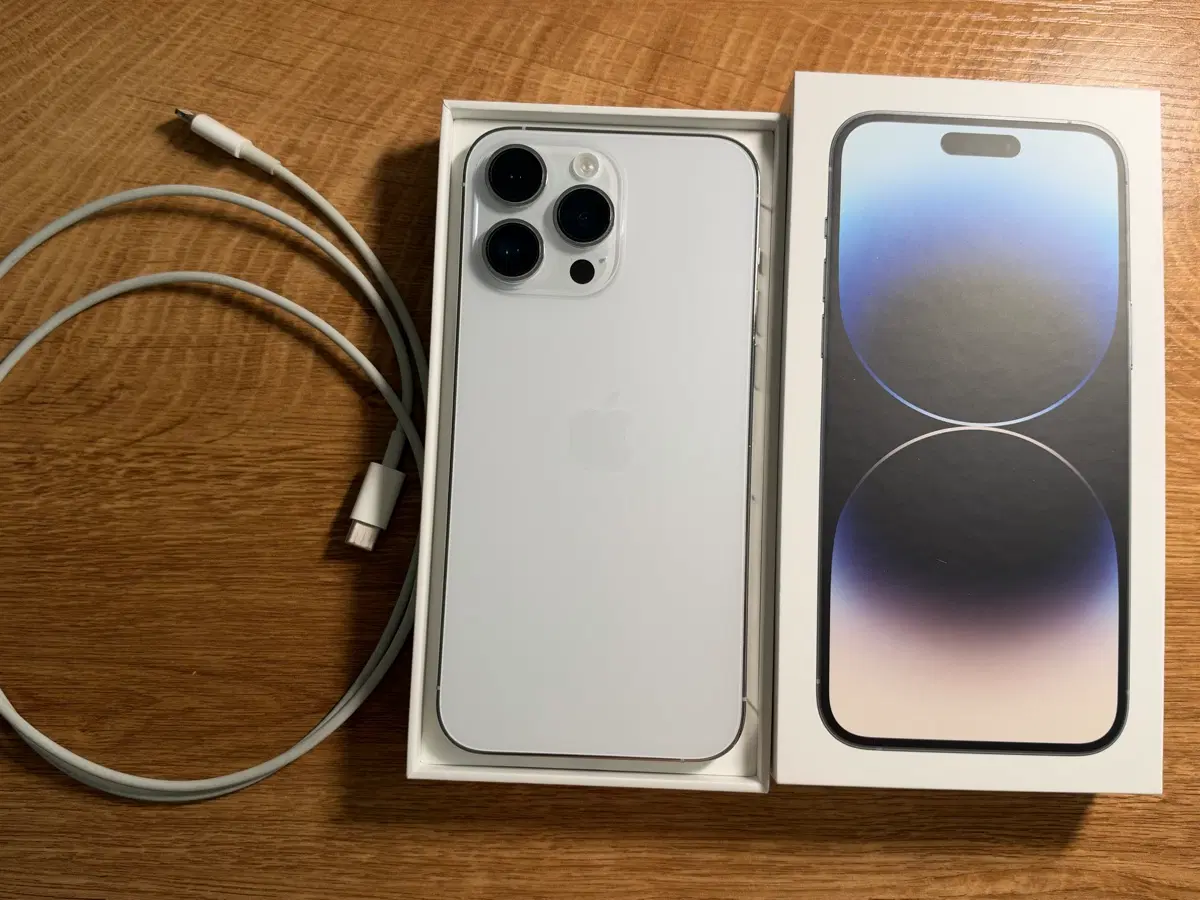 Apple 아이폰 14 프로맥스 실버 256G + 충전케이블/박스