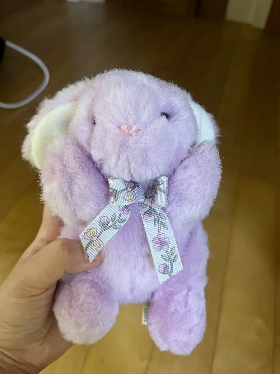 빈티지 보라 토끼 인형