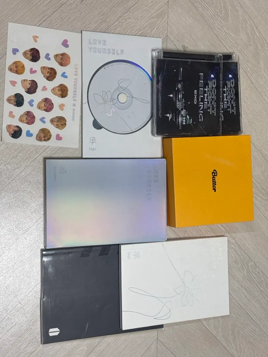 방탄소년단 LOVE YOURSELF 앨범 세트/버터 앨범,포카 + 엑소 CD2개