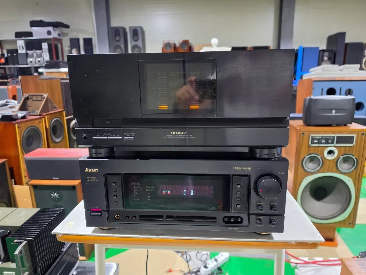 한국 SHARP SX-3400 파워 ANAM APA-6000L 프리앰프