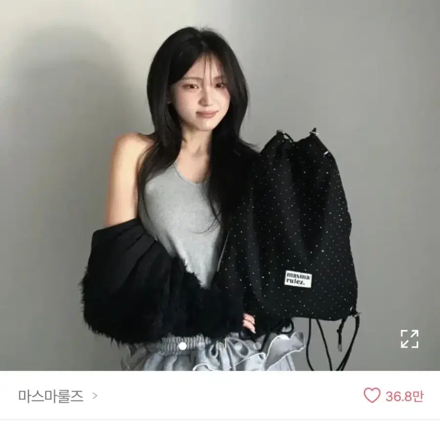 마스마룰즈 백팩 스트링 백팩 도트백 도트템 블랙