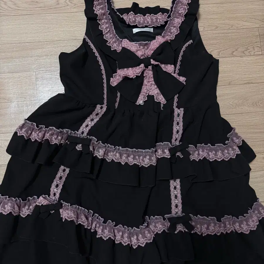 디어마이러브 디마럽 레이스 리본 블랙&핑크 로리타 점스카 원피스(리즈리사 베이비 엔젤릭 히메갸루 하라주쿠 서브컬쳐 시허니 마즈 로지타)