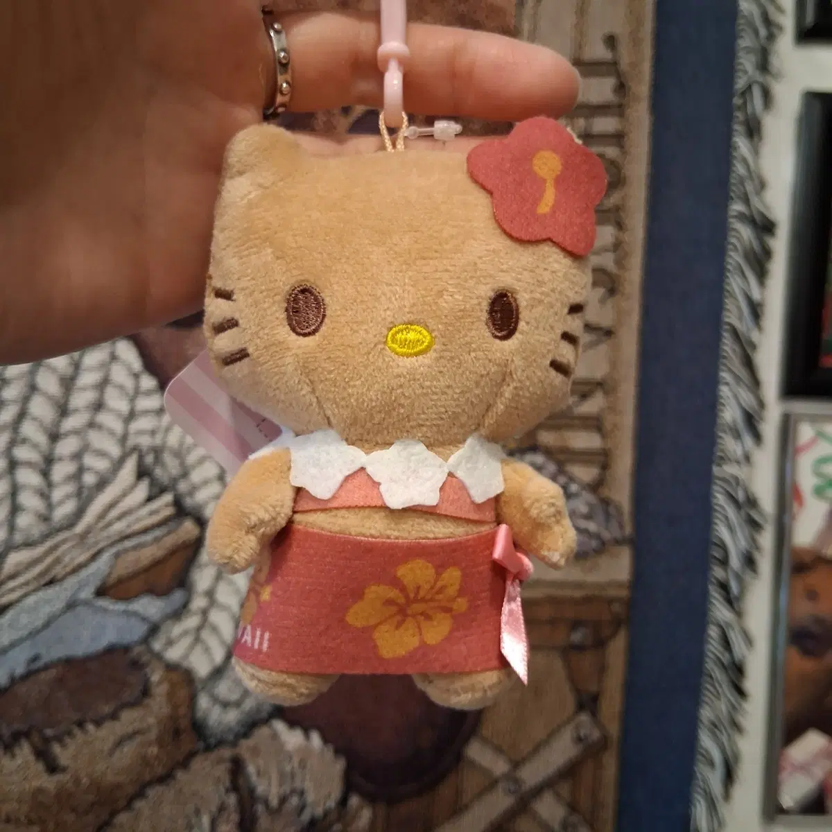 헬로키티 하와이 인형 키링