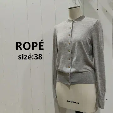 ROPE 로페 하이 게이지 크루넥 가디건 베이지 38 얇은 소재