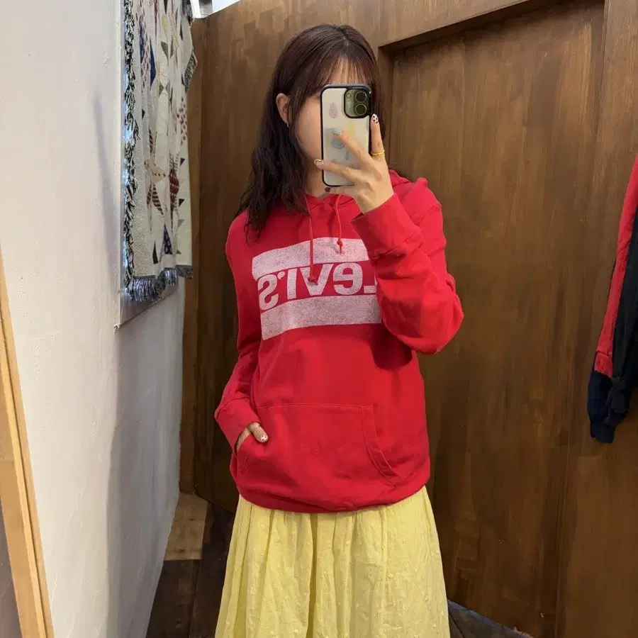 리바이스 빅로고 프린팅 후드티 h601