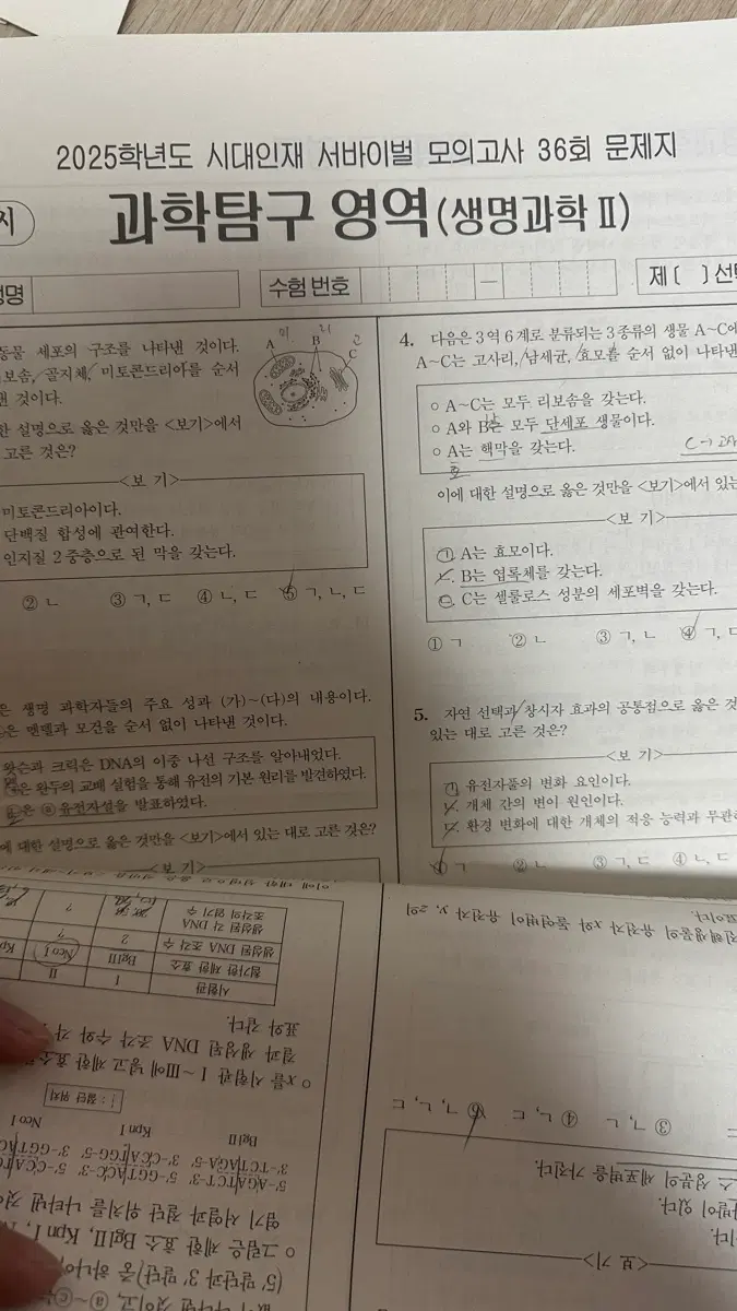 2025학년도 시대인재 서바이벌 모의고사 생명과학II