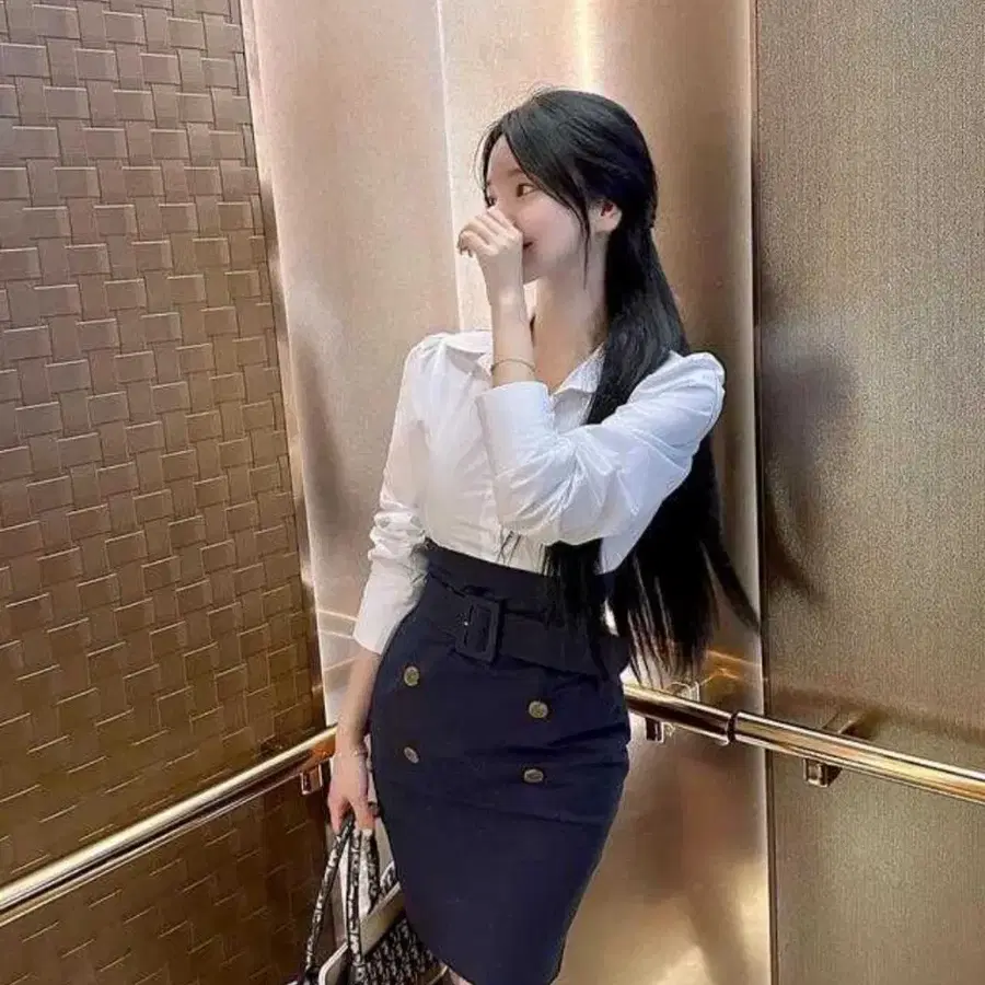 (새상품)메이윤 자체제작 트렌치 셔츠원피스 H ver. 네이비 실사있음
