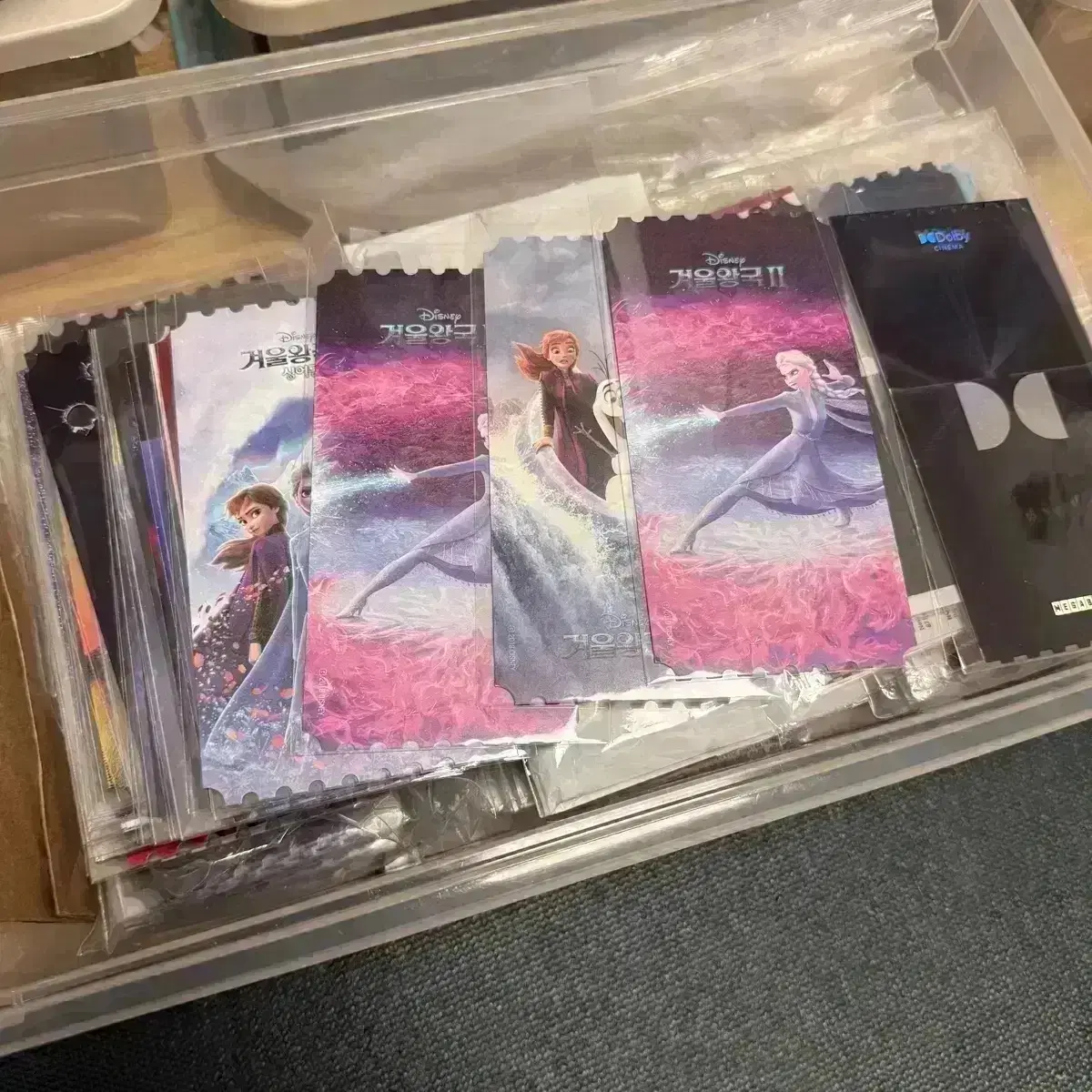 겨울왕국 오리지널 티켓 겨울왕국1 2엘사안나오티싱어롱 포스터필름마크플립북