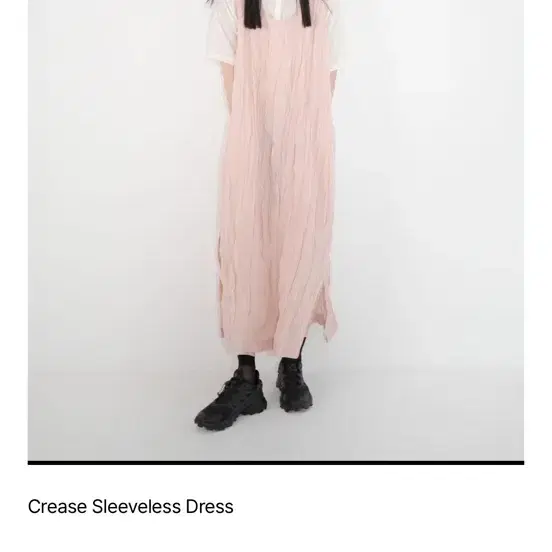 유노이아 crease sleeveless dress pink