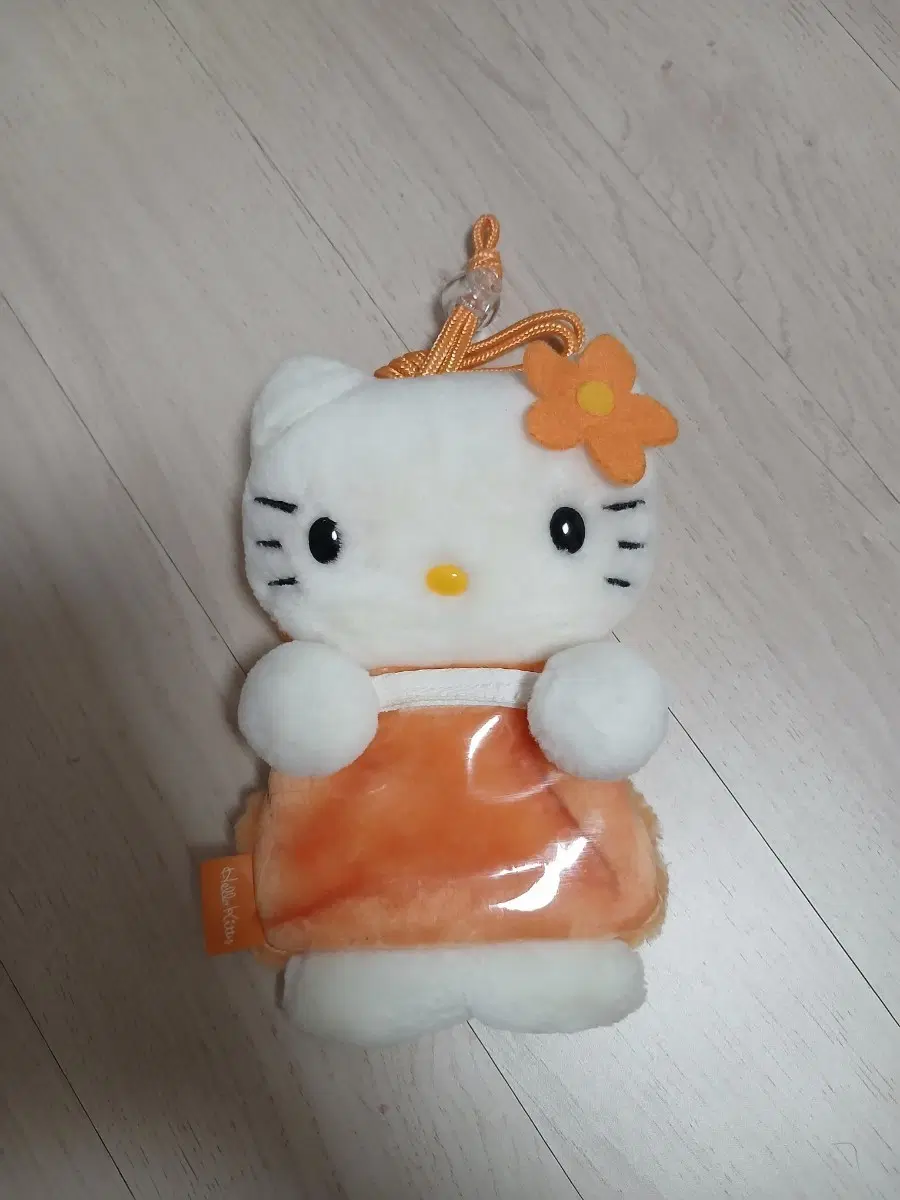 고전 키티 인형 파우치 카오하나 주황