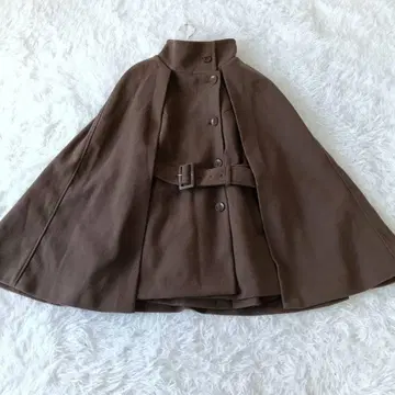 GRL 그레일 벨트 하이넥 케이프 스코트 판초 코트 브라운 S
