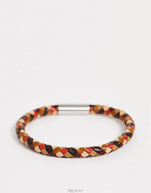 Paul Smith leather woven stripe bracelet