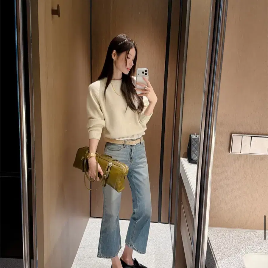 파티수 벨 세미 부츠컷 데님 미듐 새상품