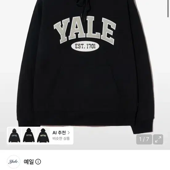 예일 투톤아치 후드티 WS