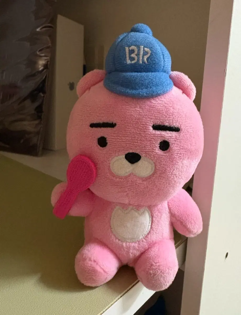 카카오프렌즈 배스킨라빈스 라이언 핑크스푼 인형
