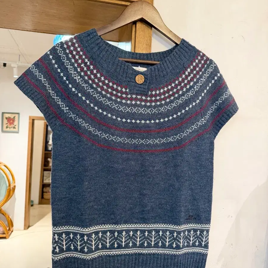 Japanese Vintage 페어아일 울 니트베스트