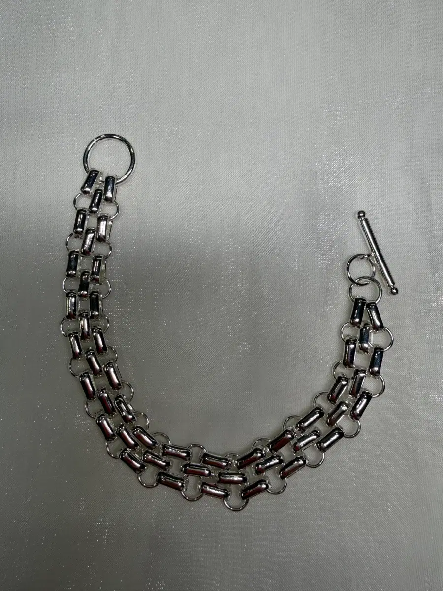 실버 톤 체인 팔찌(새상품)B0525