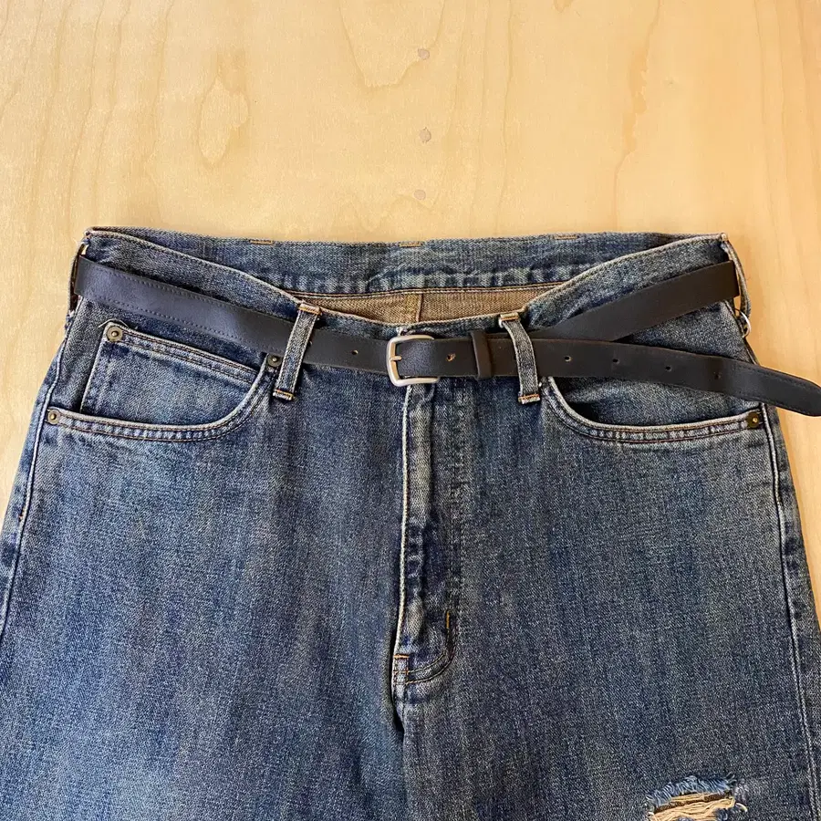 VTG leather belt 미국 빈티지 롱 레더 벨트