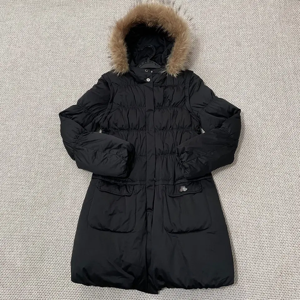 S 블랙앤화이트 여성 골프 롱패딩 자켓 B.6383