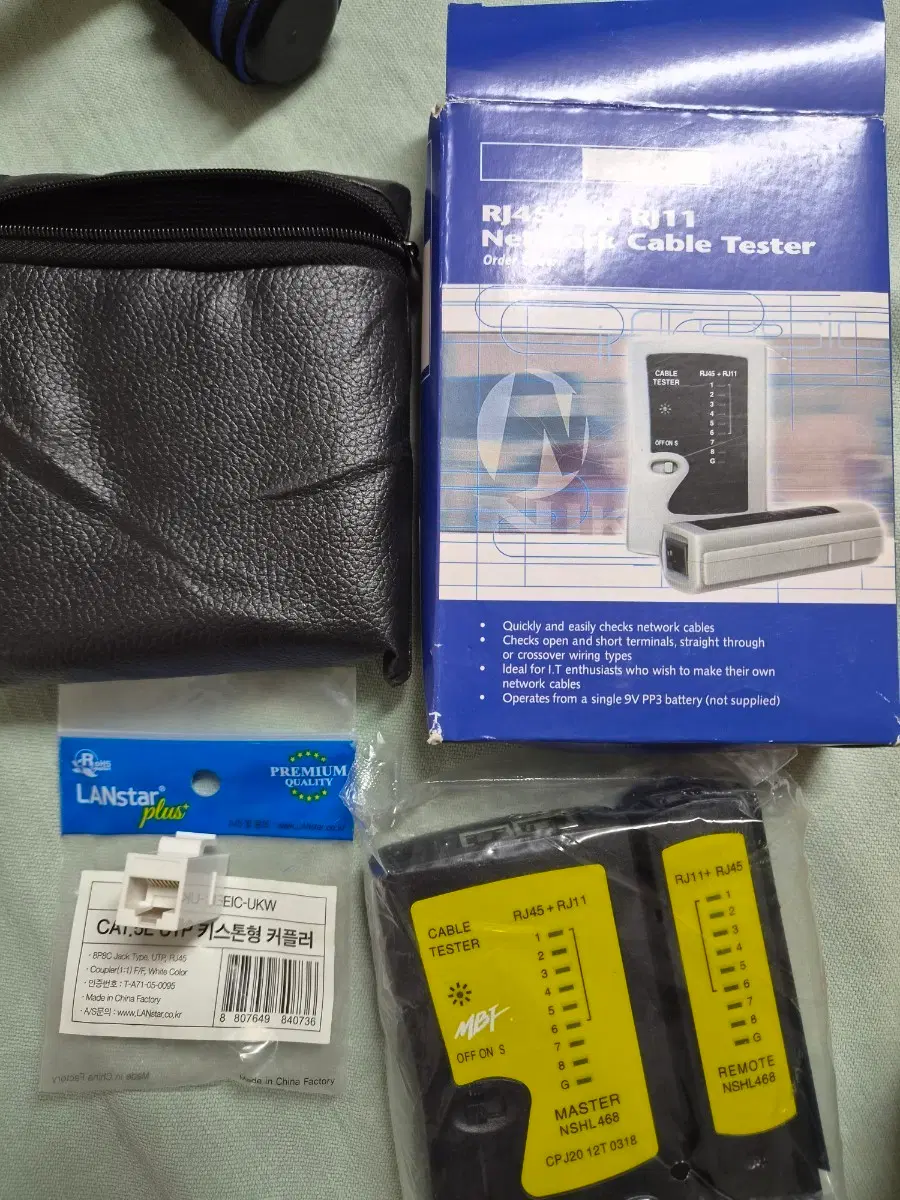 MBF RJ45 RJ11 네트워크 케이블 테스터 LANstar 커플러 포함