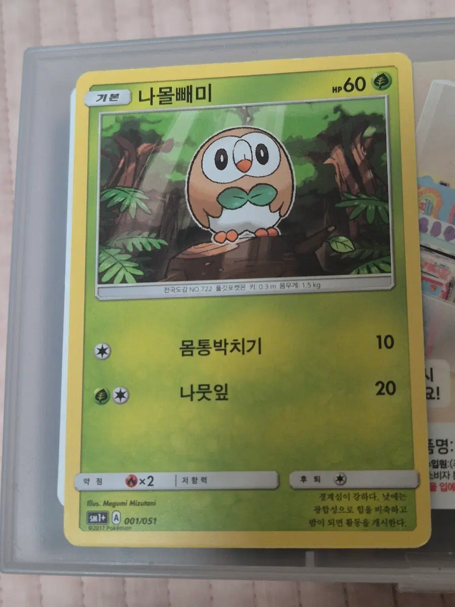 포켓몬 카드 나몰빼미 귀여운 카드 앨범용