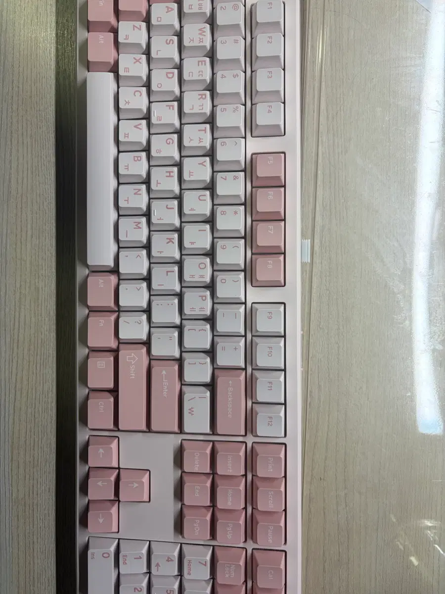 큐센 Q108 PBT 풀윤활 가스켓 유무선 기계식 키보드 벚꽃, 핑크