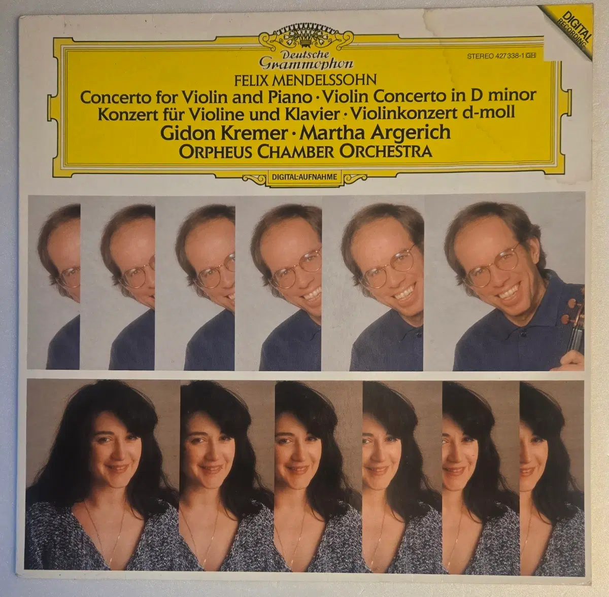 기돈 크레머 & 마르타 아르헤리치 - 멘델스존 바이올린. 피아노 협주곡 LP ( DG West Germany 1989 )