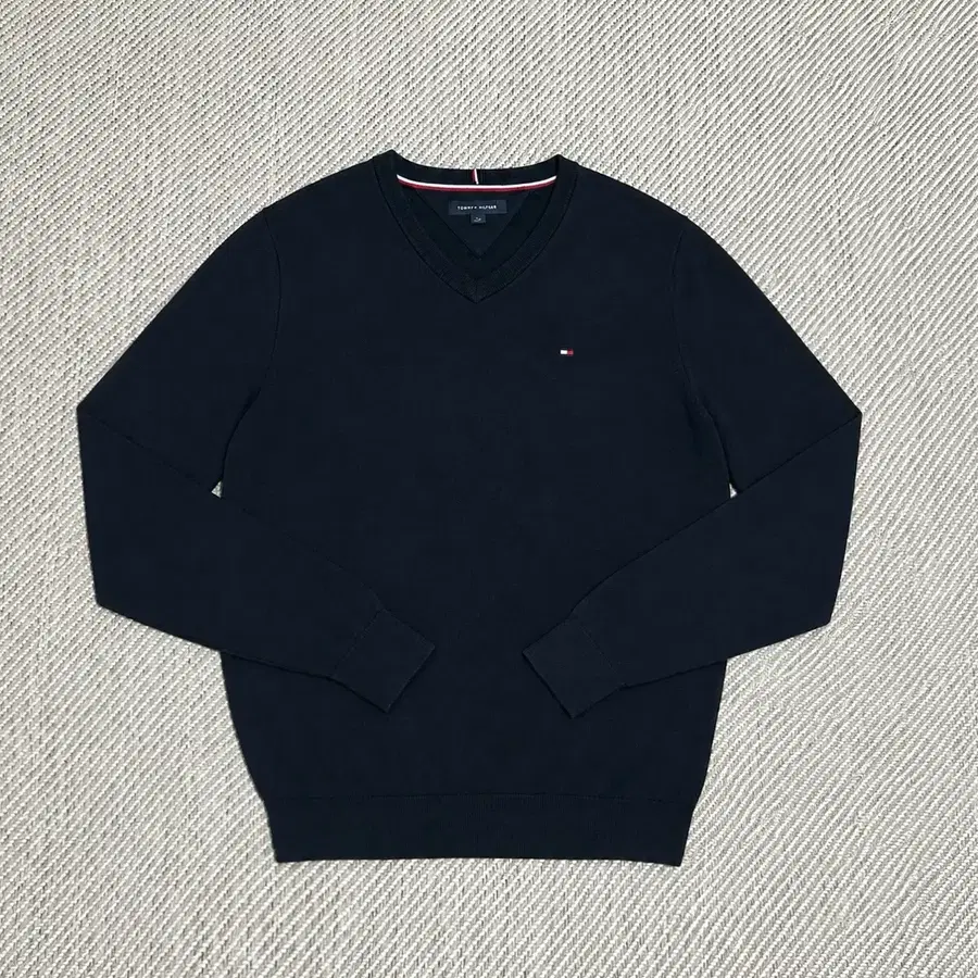 [M] Tommy 타미힐피거 네이비 코튼 브이넥 니트