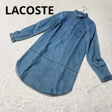 [택 포함 새상품] LACOSTE 데님 블루 셔츠 원피스 라코스테 블랙 와니