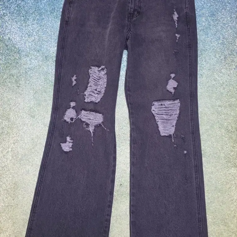 Wrangler 호라이든 855 블랙 레귤러부츠컷진 워싱 디스트로이드 컷팅 데님 팬츠