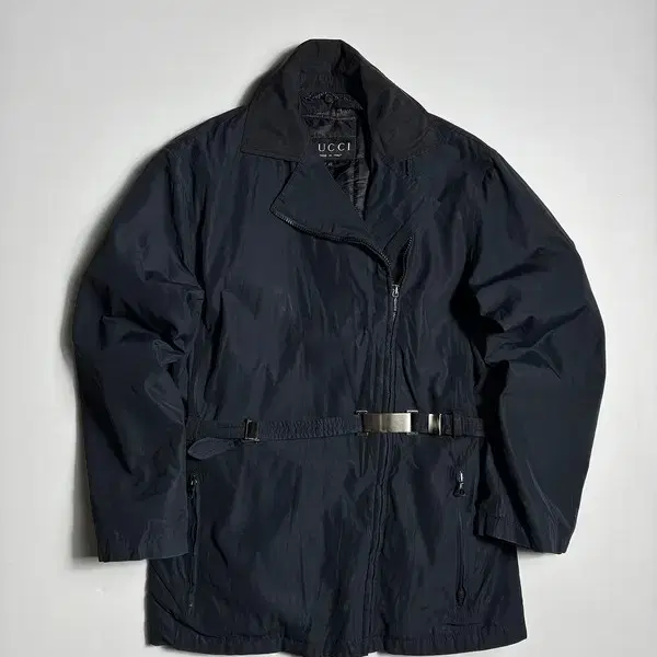 구찌 GUCCI 90's 빈티지 메탈 버클 벨티드 나일론 자켓 R4207