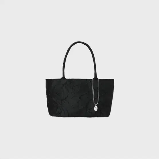 아렐레이 Flower Jacquard Tote Bag [Black]