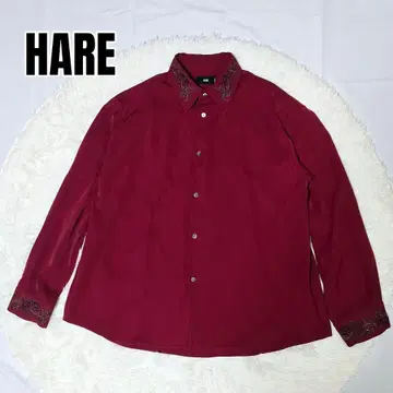 [새상품급] HARE TOROMI 자수 셔츠 레드 S 25AW